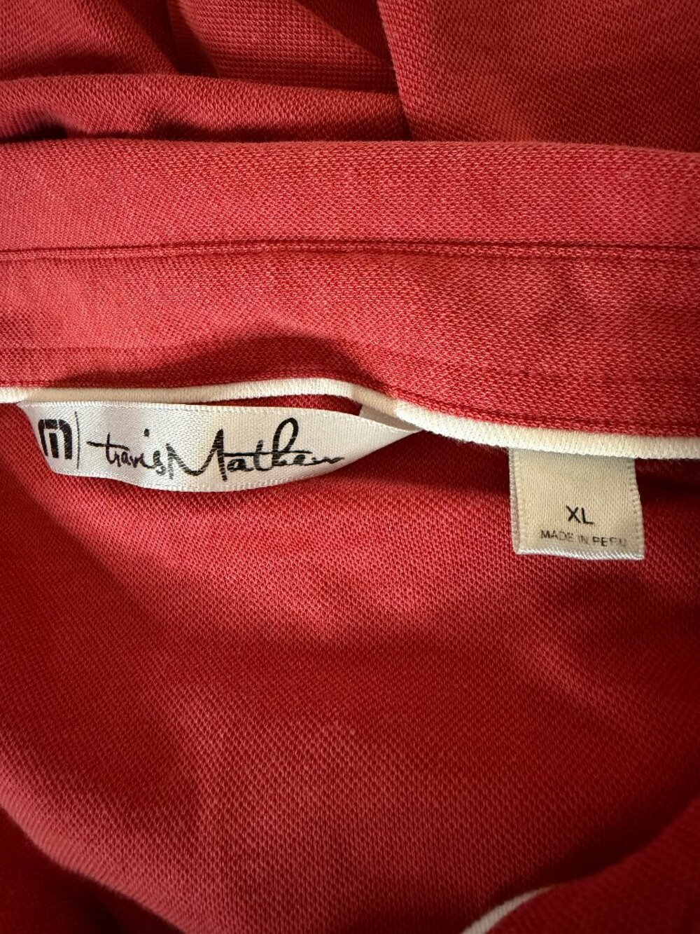 Travis Mathew Mens Polo Golf Shirt Top Knit Light Red XL - Picture 5 of 7